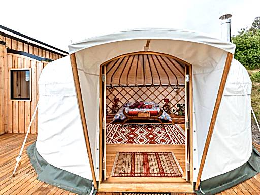 Luxury yurt glamping at Littlegrove